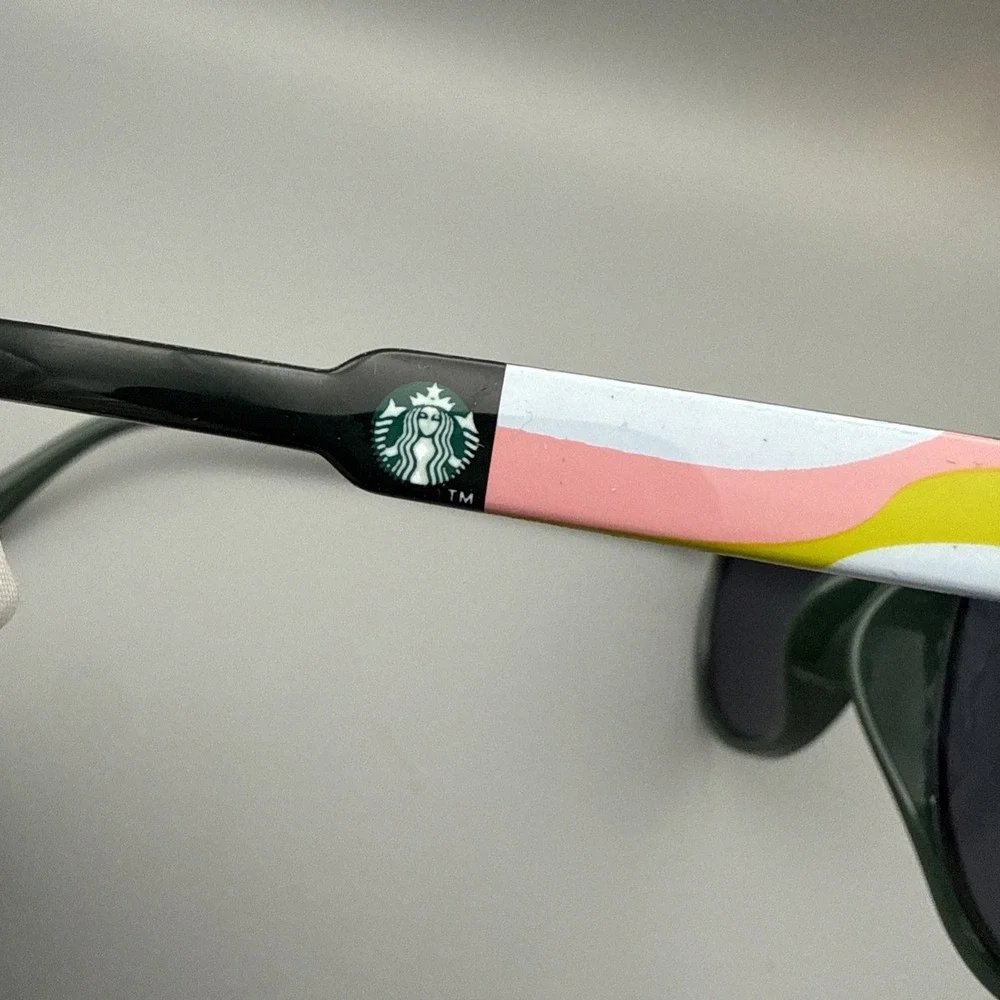 Starbucks Round Colorful Sunglasses - Pink, Yellow, White & Green Starbuck Logo